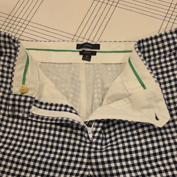 J. Crew Black and White Checkered Cropped Pants - Picture 7 of 10